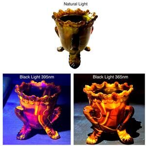 Boyd Glass Forget Me Not 1999 Toothpick Holder Autumn Harvest GLOWS OOAK B1040